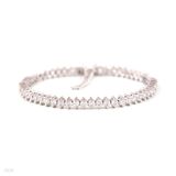 Fine round silver tennis bracelet