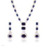 SET N+E RECT/OVAL DROP ZC SLVR-BLUE