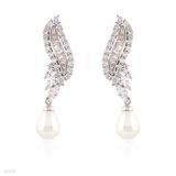 Modern Detailed Wing Pearl Earrings