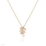 Delicate Leaf Pearl Gold Pendant