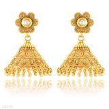 JHUMKA WIDE FLGR MATT.-GOLD