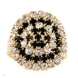 Crystal Cluster Oval Ring - Size FR