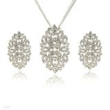 Shimmering Ornate Crystal Pendant Set