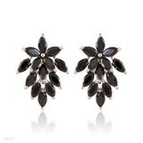 Pretty black flower bunch earrings