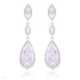 Glamorous Long Drop Silver Earrings