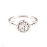 Fine Double Halo Solitaire Silver Ring