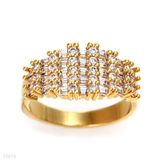 Lustrous Baguette Tapered Top Gold Ring
