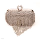 Exquisite Royal  Intricate Crystals  Fringes Fancy Formal Clutch Bag