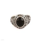RING S.S PANTHER OVAL SILVER-BLACK