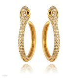 Snake Micro Pave Hoop Earrings