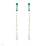 EARRINGS LONG ZC-SLVR-SEAGREEN