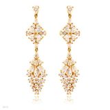Classy Zircon Chandlier Gold Earrings