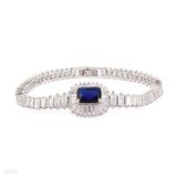 Royal blue cushion baguette bracelet