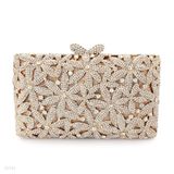 CLUTCH FRML RECT FLOWER-GOLD