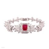Spellbinding intricate baguette red bracelet