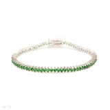 Delicate feminine round green tennis bracelet