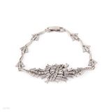 Stylish silver baguette bracelet