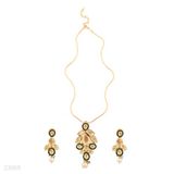 PENDANT SET BK ENML FANCY-GLD-CHAMP