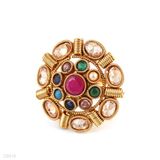 RING POLKI SM FANCY CIRC -GLD-MCL-FR