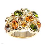 Linear Cluster Cocktail Ring - Size 17