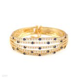 BRACELET ZC 5LN. GLD-BLUE