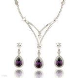 Purple Zircon silver pendant set