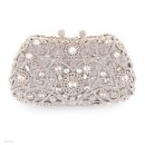 Sensational Silver Heart & Swirl Pattern Clutch