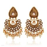Antique Pearl Polki Gold Earrings