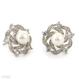 Feminine Flower Pearl Studs