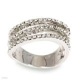 Beautiful Odd Lines Silver Ring - Size 17