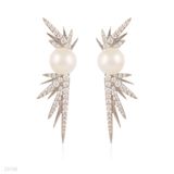 CLASSY LIGHTNING PEARL SILVER EARRINGS