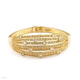 Dazzling Domed Lines Fancy Cuff Bracelet