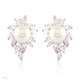 Pearl Comet Silver Earrings