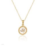 Allah white small circle gold pendant