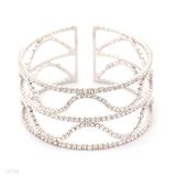 CUFF BRACELET WAVY CRY-SLVR-CLEAR