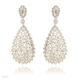 EARRINGS LG SHRP DROP-SLVR-CLEAR