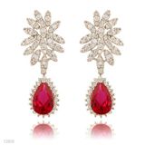 Palm Red Drop Earrings