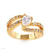 Twisted Drop Center Gold Ring