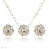 Floral Wheel Pendant & Stud Set