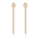 Long marquise cluster gold earrings