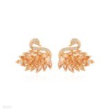 EARRING SWAN 2TONE ZC GOLD-CHAMPAGNE