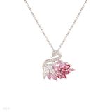 GRACEFUL SWAN PENDANT SILVER-RED