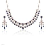 CHOKER SET N+E AD ZC 2LN RECT.-SLVR-BLUE