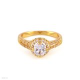 Delicate slim solitaire gold ring